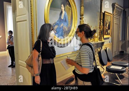 Mailand (Italien), Mai 2020, GAM, Galerie für moderne Kunst; Wiedereröffnung der Bürgermuseen mit allen Sicherheitsmaßnahmen nach zwei Monaten der Sperrung für die Coronavirus-Epidemie; Stockfoto