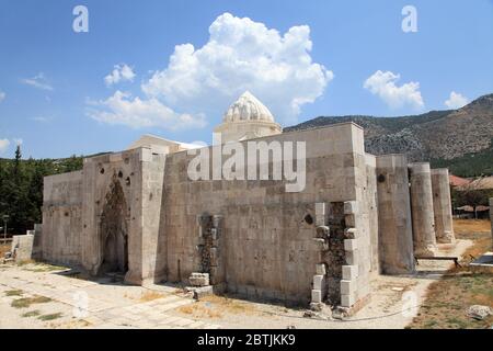 Susuz Caravanserai liegt in der Stadt Burdur in der Türkei. Susuz Caravanserai Anatolische Seldschuk-Periode, wurde im 13. Jahrhundert erbaut. Stockfoto