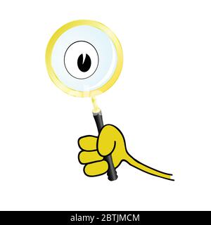 Lupe in Hand Art Vektor-Illustration Stock Vektor