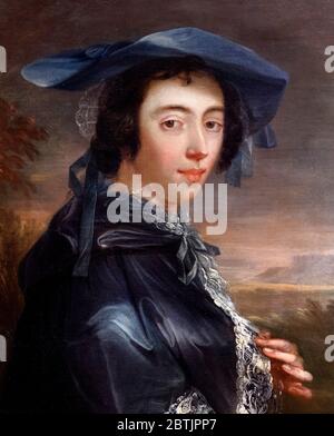 PEG Woffington (1720 – 1760), eine berühmte irische Schauspielerin in Georgian London. Porträt von John Lewis, Öl auf Leinwand, 1753 Stockfoto