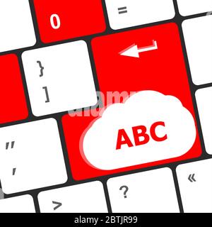 Computer-Tastatur mit Abc-Taste - soziales Konzept Stockfoto