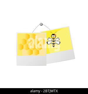 Süße und süße Biene und Honig Vektor Stock Vektor