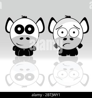 Süße und niedliche Tier-Symbol Vektor-Illustration Stock Vektor