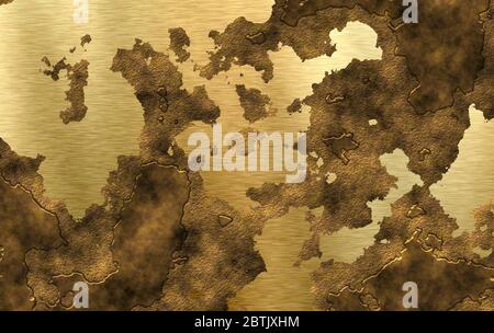 Abstraktes Metall Gold Rost Hintergrund Stockfoto