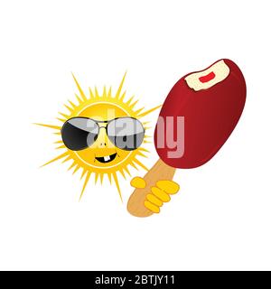Sonne mit Eis Art Vektor Illustration Stock Vektor