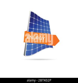Energie Solarpanel Farbvektor Illustration Stock Vektor