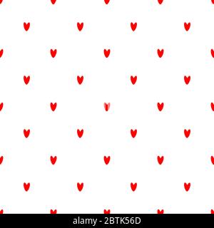 Vektor nahtlose Muster Illustration mit kleinen roten Herzen auf weiß Stock Vektor