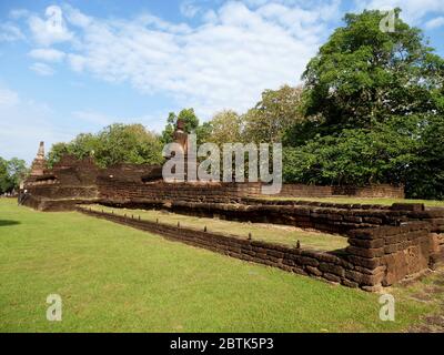 Reliquien des ehemaligen Tempels des Wat Phra Kaew in Kamphaeng Phet Stockfoto