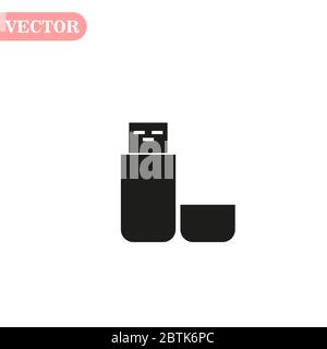 Vector usb-Flash-Laufwerk-Symbol mit Schatten auf einem weißen Hintergrund. eps10 Stock Vektor