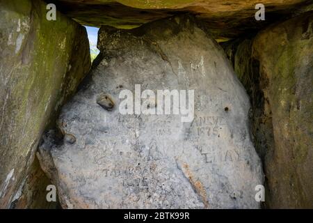 Kit's Coty Neolithische Kammkarre, einer der Medway Megaliths, in der Nähe von Aylesford, Kent, Großbritannien Stockfoto