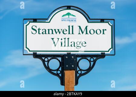 Stanwell Moor Dorfschild, Stanwell Moor, Surrey, England, Vereinigtes Königreich Stockfoto