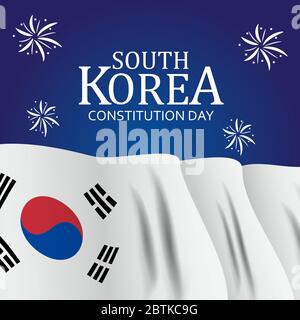 Südkorea Constitution Day Hintergrund Vektor Illustration Stock Vektor