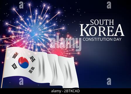 Südkorea Constitution Day Hintergrund Vektor Illustration Stock Vektor