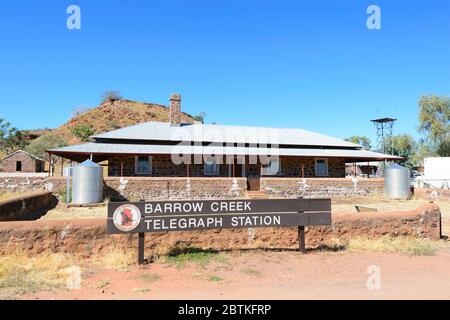 Historisches Gebäude der Barrow Creek Telegraph Station, Northern Territory, NT, Australien Stockfoto