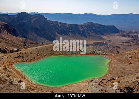 Die Emerald Lakes im Tongariro Nationalpark Stockfoto