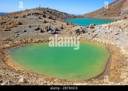 Die Emerald Lakes im Tongariro Nationalpark Stockfoto