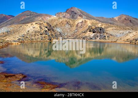 Die Emerald Lakes im Tongariro Nationalpark Stockfoto