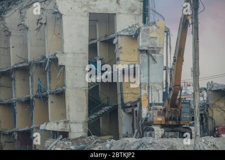 Madrid, Spanien 25. Mai 2020. Abbruch und letzte Tage des Vicente Calderón Stadions. Alberto Sibaja Ramírez/Alamy Live News Stockfoto