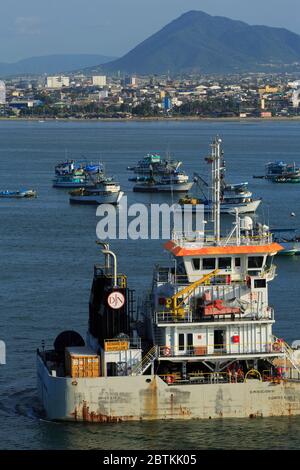 Bagger, Hafen von Manta, Provinz Manabi, Ecuador, Südamerika Stockfoto