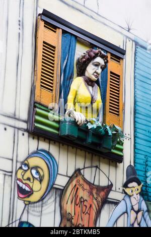 Centro Cultural De Las Artistas, El Caminito Straße in La Boca Bezirk von Buenos Aires, Argentinien, Südamerika Stockfoto