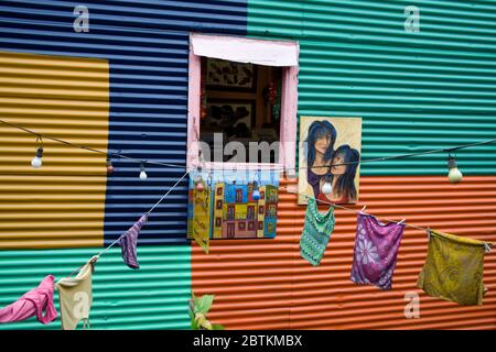 Centro Cultural De Las Artistas, El Caminito Straße in La Boca Bezirk von Buenos Aires, Argentinien, Südamerika Stockfoto