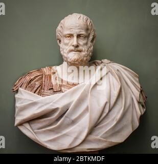 Büste des Aristoteles in den Uffizien, Florenz Stockfoto