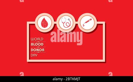 Vektor-Illustration für den Weltblutspendertag.Spenden Blutkonzept, das am 14. Juni stattfindet Stock Vektor