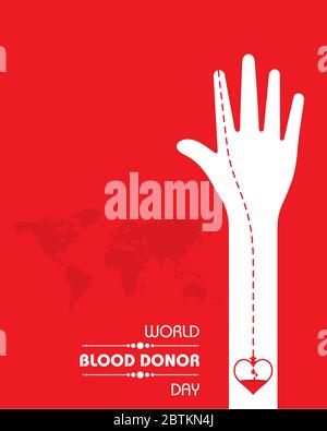 Vektor-Illustration für den Weltblutspendertag.Spenden Blutkonzept, das am 14. Juni stattfindet Stock Vektor