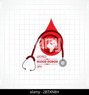 Vektor-Illustration für den Weltblutspendertag.Spenden Blutkonzept, das am 14. Juni stattfindet Stock Vektor