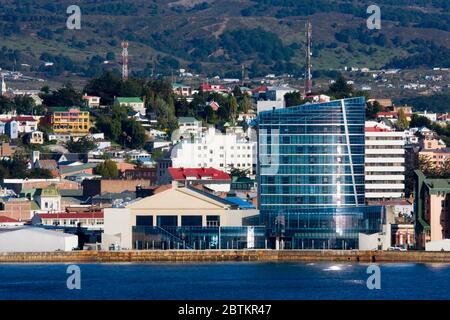 Dreams Casino & Hotel (Eröffnung 2010) in Punta Arenas City, Magallanes Province, Patagonien, Chile, Südamerika Stockfoto