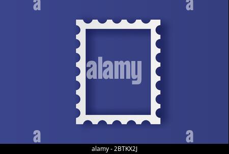 Illustration von leeren Briefmarken Rahmen, Vektor-Vorlagen mit Platz für Ihre Bilder, Foto und Text.Kreatives Design digitales Papier geschnitten und Handwerk sty Stock Vektor