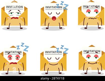 Cartoon Charakter der Einladung Nachricht mit verschlafenen Ausdruck Stock Vektor