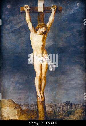 Christus am Kreuz, Gemälde von Peter Paul Rubens und Joos de Momper II., 1592-1633 Stockfoto