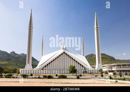 Faisal Moschee, moderne Moschee in Form von Beduinen Zelt, Islamabad, Islamabad Hauptstadt Territorium, Pakistan, Südasien, Asien Stockfoto