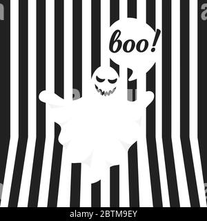 Boo Geist halloween Nachrichtenkonzept. Stock Vektor
