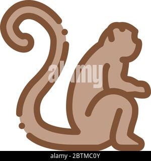 malaysische Affen Symbol Vektor-Umriss Illustration Stock Vektor