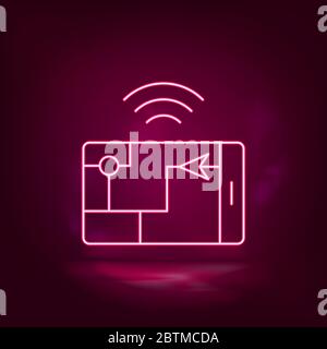 GPS, smart, Standort Neon Icon - Vektor Künstliche Intelligenz Stock Vektor