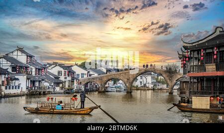 China, Nahe Shanghai City, Zujiajiao Village, Stockfoto