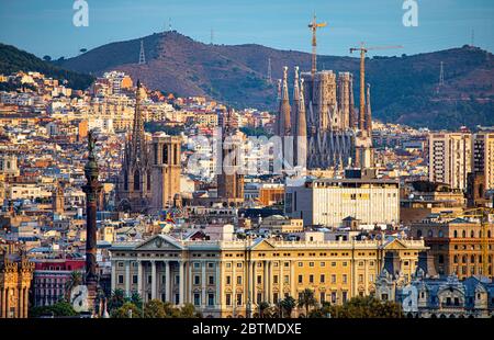 Spanien, Katalonien, Barcelona, Sagrada Familia, Kathedrale, Colombus Monument Stockfoto