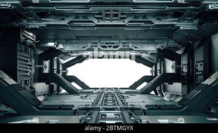 3d futuristischen Raum Einrichtung Korridor Stockfoto