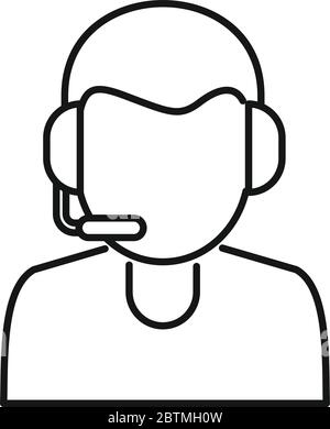 Symbol für Fußball-Kommentator. Outline Fußball-Kommentator Vektor-Symbol für Web-Design isoliert auf weißem Hintergrund Stock Vektor