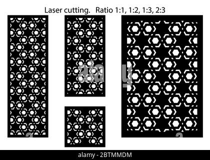 Moderne Lazer Schnitt Vektor-Panel, Bildschirm, Zaun, Trennwand. CNC-Dekormuster, Jali-Design, Innenelement. Moderne Lazer Schneideschablone Stock Vektor