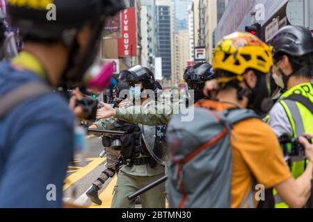 Central, Hongkong. 27. Mai 2020 Hongkong Protestiert Gegen Das Anti-Nationalhymne-Gesetz. Kredit: David Ogg / Alamy Live News Stockfoto