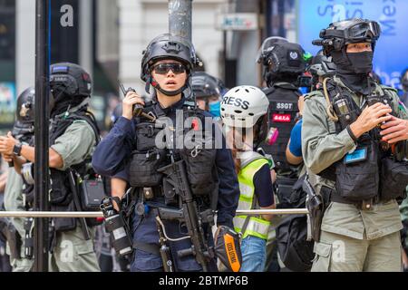 Central, Hongkong. 27. Mai 2020 Hongkong Protestiert Gegen Das Anti-Nationalhymne-Gesetz. Kredit: David Ogg / Alamy Live News Stockfoto