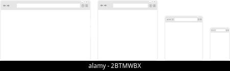 Web Browser auf einem weißen Hintergrund einstellen Stock Vektor