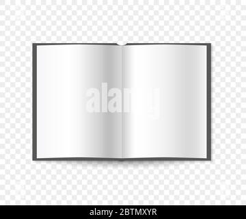 Vektor leer offenes Buch verteilt auf isolierten Hintergrund Stock Vektor