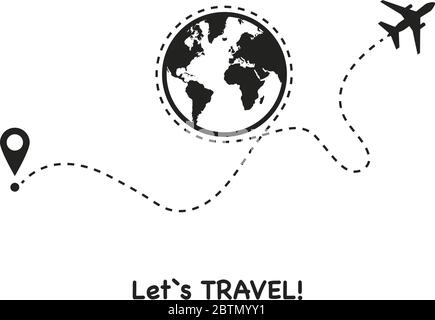 Wir reisen auf weißem Hintergrund gehen, Vektor, Abbildung Stock Vektor