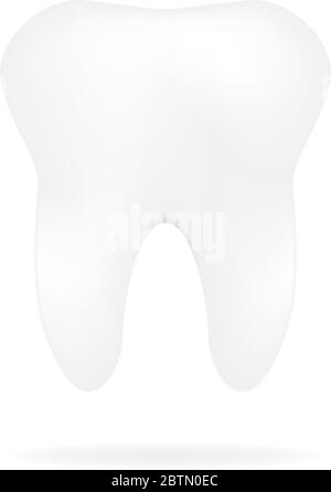 Zahn realistische Symbol. Zahnmedizinische realistische Symbole. Zähne in flachen und lineare Design. Vector Illustration Stock Vektor