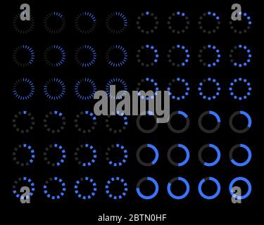 Laden von Symbol. Last gesetzt. Symbole hochladen. Laden bar. Bootloader einrichten. Vector Illustration Stock Vektor