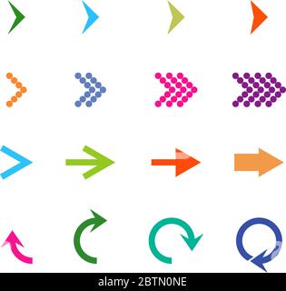 Pfeile isometrische eingestellt. Erscheinen die Pfeile. Bunte Pfeil. Vector Illustration Stock Vektor